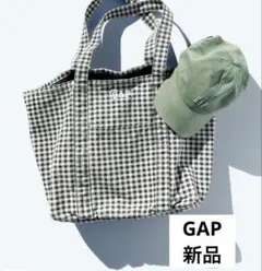希少】ꕥ新品未開封ꕥ GAP ロゴトートバッグ ブラックギンガムチェック 