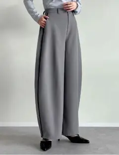 【新品タグ付き】リエディ　ツイルカーブパンツ　グレー×ブラック S