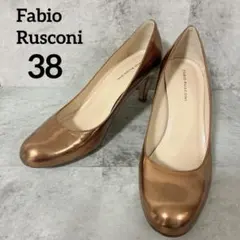 Fabio Rusconi ブロンズ ゴールド プレーンパンプス 38 24cm