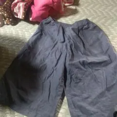 ダークブルー コットンパンツ ウエストゴム