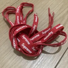 Supreme 靴紐　ロゴ　赤　シューレース