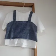 しまむら　ビスチェ付きTシャツ