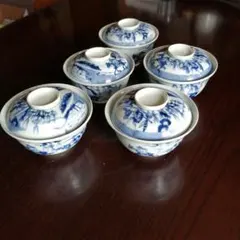 伊万里　金彩染付蓋茶碗　6客　11cm　幕末～明治期 伊万里 金彩染付蓋茶碗 6客 11cm 幕末～明治期 - メルカリ