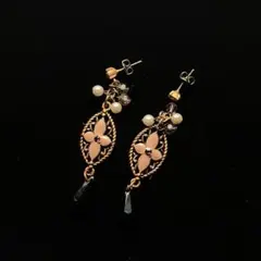 221遺品整理品　ピアス　ジャンク品　クリスタルビーズ？　花　ヴィンテージ