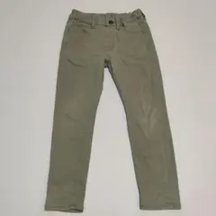 カーキ色ウエストゴムスリムフィットパンツ