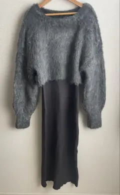 mystic ニットセット　チャコールグレー　1サイズ