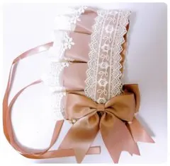 ロリィタ ヘッドドレス くすみピンクのサムネイル