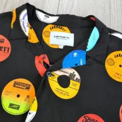 【完売品】Carhartt WIP レコード総柄 半袖シャツ Lサイズ 極美品★