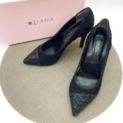 DIANA ダイアナ パンプス ブラック ラメ