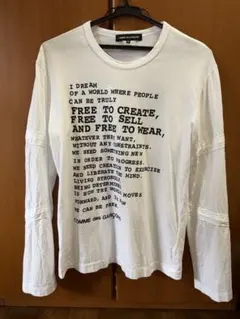 COMME des GARCONS メッセージプリント 長袖Tシャツ S 白のサムネイル