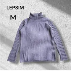 LEPSIM◆ニットセーター　リブニット　タートルネック　パープル　Mサイズ