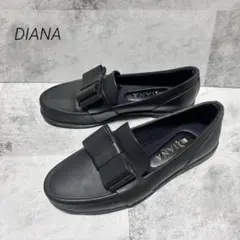 ★良品★DIANAリボン付きレインシューズ ブラック24cmのサムネイル