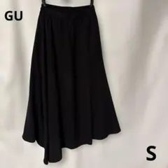【GU 】フレアスカート ブラック Sサイズ アシンメトリー　個性的