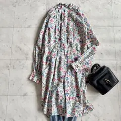 美品 ETRO エトロ フラワー柄 長袖シャツ 洗える 44 イタリア製 L相当