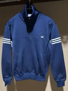 極美品 70s adidas ハーフジップ ジャージ ネイビー Lサイズ