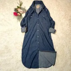 極美品✨️　ポロラルフローレン　デニムシャツワンピース　インディゴ　長袖