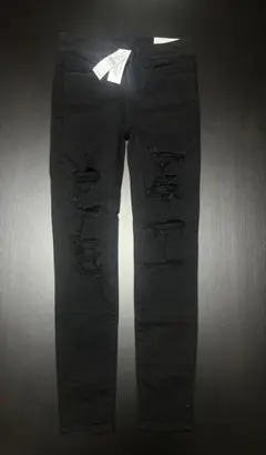 【新品】アメリカンイーグル　ダメージ加工スキニーデニム【ブラック】