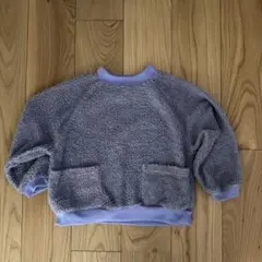 紫フリース トレーナー ポケット付き