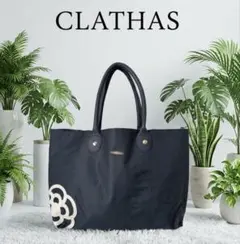 CLATHAS クレイサス カメリアモチーフ トートバッグ ネイビーのサムネイル
