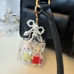 【no.14】シルバニアファミリー　さくらんぼ　赤ちゃん　持ち運びキーホルダー