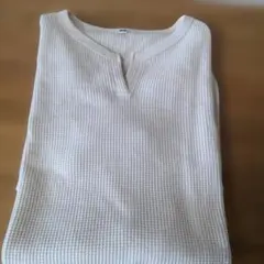 ユニクロ ワッフルヘンリーネック　ワンピース　ホームウェア　リラックスウェア　S