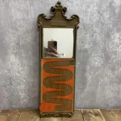 B-2 【希少・昭和レトロ】壁掛け 万年カレンダー付 ミラー 鏡 アンティーク