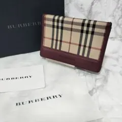 BURBERRY 名刺入れ パスケース　ベージュ/バーガンディ