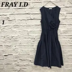 R4545 フレイアイディー【1】カシュクール風ノースリーブワンピース ネイビー