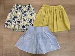 140 スカート・スカート風キュロット 3枚セット