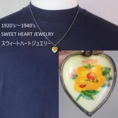 40s　スウィートハートジュエリー　WW2　シルバー　チャーム　勿忘草　フラワー