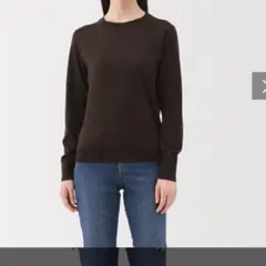 新品未使用　婦人　洗えるウールハイゲージクルーネックセーター