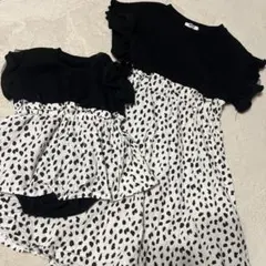 姉妹お揃い　BREEZE 半袖 ワンピース ロンパース 70と130