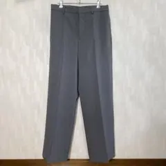 GU ワイドストレートスラックス M 股下75 グレー 26年359786