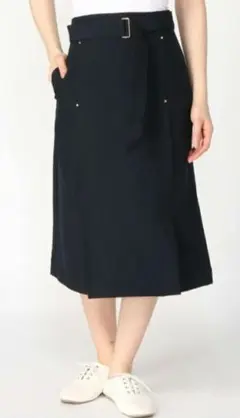 Techichi テチチ 麻調カジメ使いタイトスカート　ベルト付き　Mサイズ