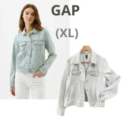 ☘️ギャップ(XL)ウォッシュウェルデニムジャケット　Gジャン　コットン水色系