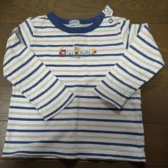 ミキハウス ストライプ 長袖Tシャツ　70〜80センチ