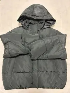 中綿フードブルゾン　ブラック　古着