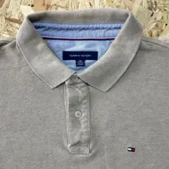 TOMMY HILFIGER　無地ポロシャツ　XL　鹿の子　US古着　[333]