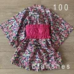 ブランシェス branshesフラワー 花柄 浴衣 ワンピース 100