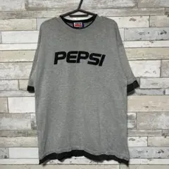 PEPSI ペプシ ロゴプリント Tシャツ グレー Lサイズのサムネイル