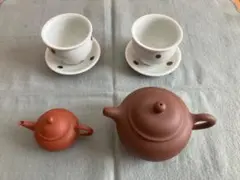 中国茶器セット 清香 QING XIANG（急須2点、茶杯2点）