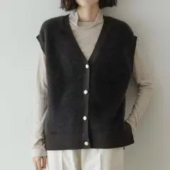新品　OPAQUE.CLIPオペークドットクリップフェザーヤーンニットベスト