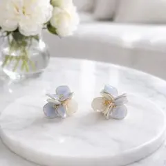 ワイヤーフラワーアート ピアス イヤリング サージカルステンレス