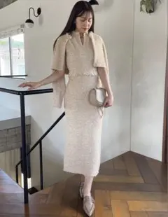 SNIDEL ノースリーブツイードワンピース　ジャケットセット