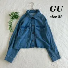 GU✨ジーユー（M）デニムクロップドシャツジャケット カジュアル