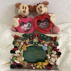 Disney フォトフレーム　2つセット　ぬいぐるみ　クリスマス　写真立て