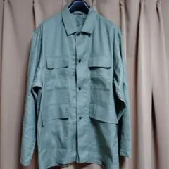無印良品　ヘンプ混シャツジャケット　XL　ライトグリーン
