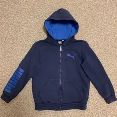 PUMA ジップパーカー 裏起毛〈青×紺〉140 キッズ 男の子