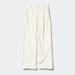 ユニクロ ドレープデニムタックパンツ ナチュラル M