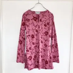vintage ヴィンテージLA REDOUTE 花柄 長袖ワンピースピンクのサムネイル